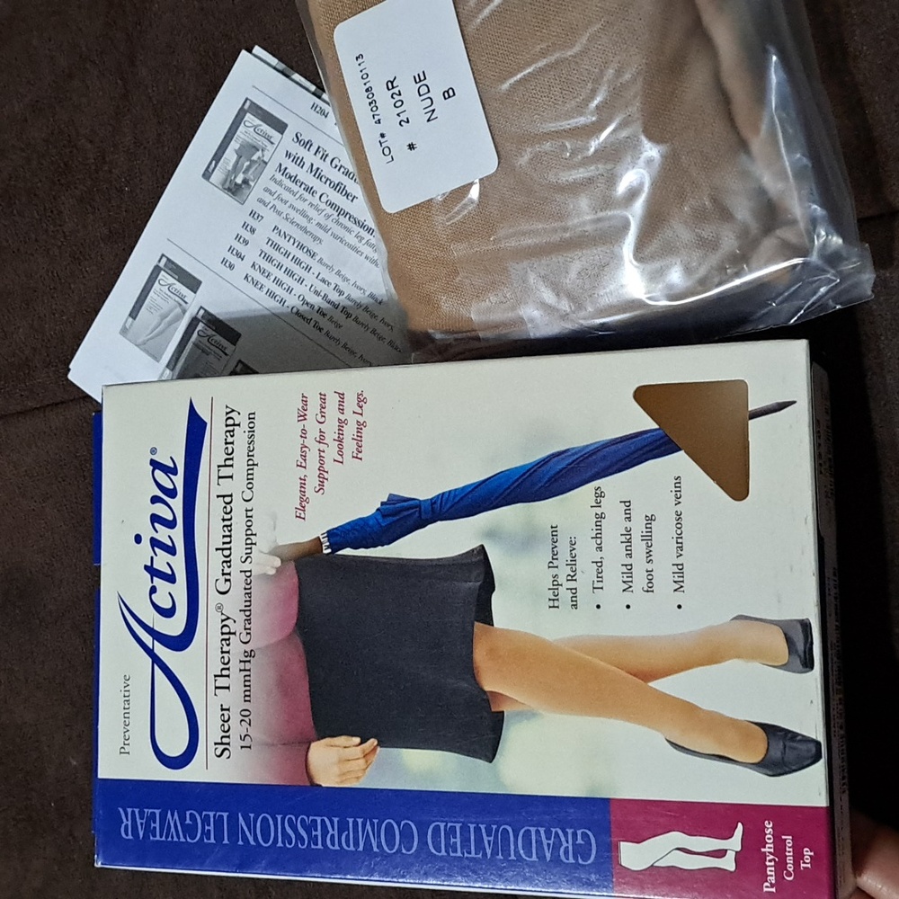 Pantyhose,Control Top Sheer Therapy Compression Stockings 15-20mmHg